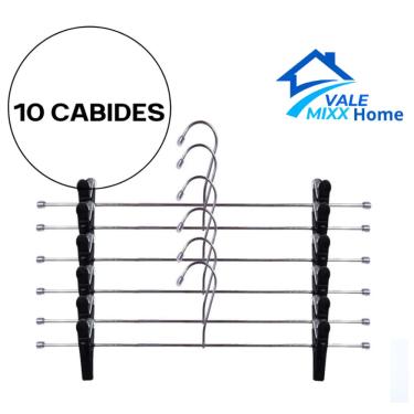 Imagem de kit Cabide Saia e Calça Metal - Organizador de Roupas Anti-Deslizante