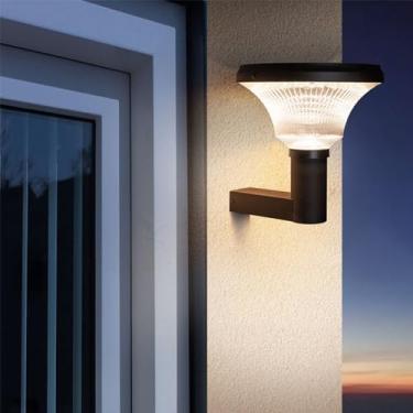 Imagem de Lâmpada De Parede Solar Simples À Prova D 'água Contemporânea Ao Ar Livre, Adequada Para Varanda, Corredor, Pátio, Porta De Villa, Lâmpada De Parede De Jardim De Hotel (Estilo 1)