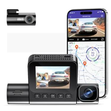 Imagem de Câmera veicular de 3 canais 4G LTE, DVR de carro de três vias frontal interna traseira, 2K + 1080p x 2, WiFi integrado, com GPS WDR, luz LED infravermelha oculta, visão noturna infravermelha, controle