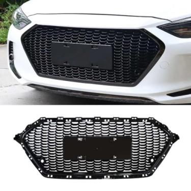Imagem de Grade de para-choque de carro tiras decorativas kit de corpo grade de corrida grade de para-choque dianteiro compatível com parte externa líder (aparência de carbono)