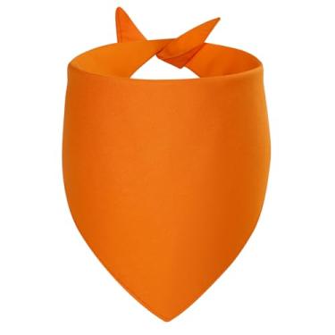 Imagem de Agroon Bandanas para cães em branco laranja grande, 1 peça, cachecol de algodão sólido DIY, lenço de babador reversível triangular durável para filhotes, presente personalizado de aniversário/festa