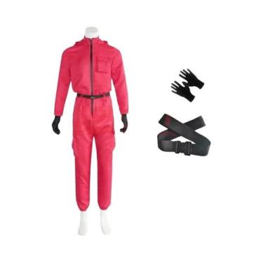 Imagem de Conjunto De Fantasia De Macacão Rosa Para Meninos E Meninas Com Luvas 