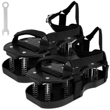 Imagem de KHZSPP Sapatos aeradores de grama para grama, espigões de sapatos aerados, design de limpeza automática de sujeira e folhas pré-montados, sapatos de ferramentas de gramado aerador para saúde da grama