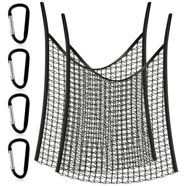 Imagem de DJAPWPX 1/2 pçs rede de feno, saco de feno de alimentação lenta de poliéster macio com 2 ganchos, alimentador de feno sem nós, saco de alimentador de feno suspenso multifuncional para cerca de parede