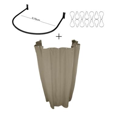 Imagem de Kit Provador Cortina Blackout E Arco 70X70 Bege