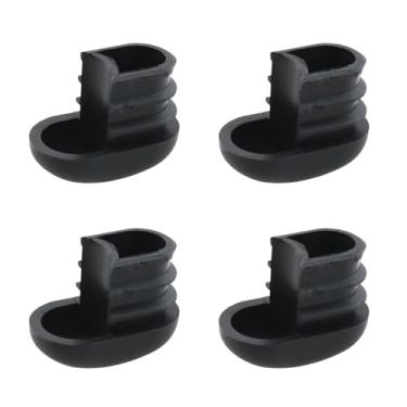 Imagem de HJGarden Conjunto de plugues de plástico com 4 peças de plugues ovais, acessórios especializados para mesas e cadeiras 2,8 x 2,2 cm, almofadas de perna com fenda, para pátio, rede, plugues de móveis
