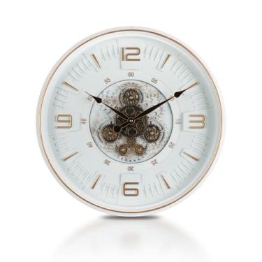 Imagem de Mee 2ou Relógio de parede grande vintage com engrenagens móveis, relógio de parede decorativo Steampunk industrial retrô com engrenagens móveis para sala de estar, escritório, casa de fazenda, lareira