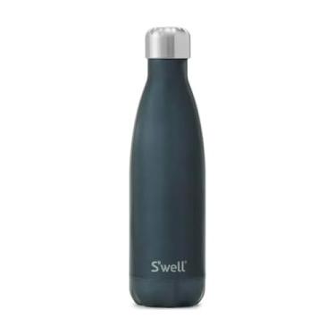 Imagem de S'well Garrafa de água de aço inoxidável – 500 ml – Camurça azul – Recipientes isolados a vácuo de camada tripla mantém as bebidas frias por 36 horas e quentes por 18 – Sem BPA – Perfeito para levar