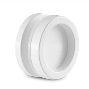 Imagem de Puxador Concha De Transpasse Tec Vidro Para Box Banheiro Branco Furação 14mm