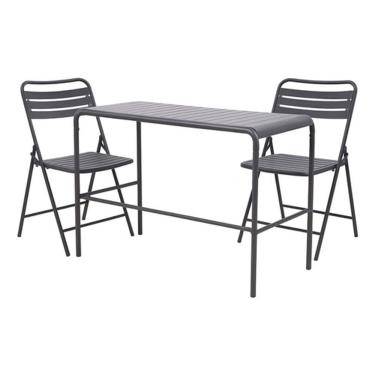 Imagem de Conjunto De Jardim 3 Pecas E Cadeiras Cinza 2 Lugares