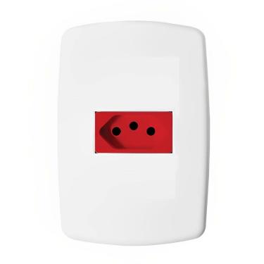 Imagem de Tomada Universal 2P+T 20A Vermelha com Placa - DC-8100/48 - DICOMPEL