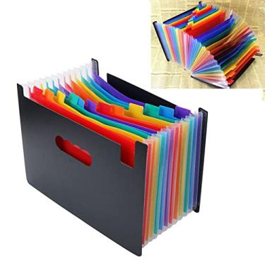 Imagem de GLOGLOW Organizador de Plástico Suprimentos Escolares Com 24 Compartimentos, Ideal para Uso Doméstico e de Escritório, Armazena 3300 A4 Folhas, Pasta de Arquivos Em Expansão Compacta e Portátil,