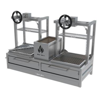 Imagem de Parrilla Dupla de Bancada 118X45 com Grelha Elevatoria Argentina - Hot
