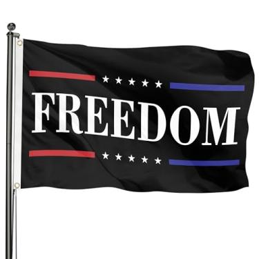 Imagem de Bandeira Charlie Kirk Freedom 1,2 x 1,8 m, com 2 argolas de latão, para decoração de cerca de varanda e pátio de jardim