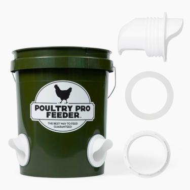 Imagem de Poultry Pro Feeder DIY Port PVC Gravity Fed Chicken Feeder Single Unit | Use for Buckets, Barrels, Bins, Troughs | Rain Proof, Weather Resistant, No Waste Chicken Feeder