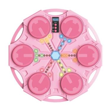 Imagem de KiBcsLic Máquina de boxe inteligente, treinamento de resposta ao alvo de parede, versátil, treinamento de boxe inteligente de alvo de parede para treino, Rosa