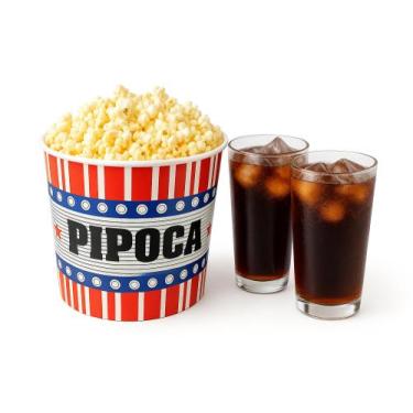 Imagem de Kit 2 Balde Pipoca Pote Grande Combo Resistente Snacks Doces pote Cine