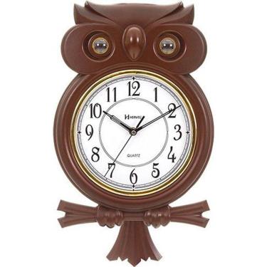 Imagem de Relógio Parede Coruja Pêndulo Musical Herweg 530006-84