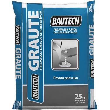 Imagem de Argamassa Graute Com 25 Kilos Cinza - 323 - Bautech Argamassa Graute Com 25 Kilos - 323 - Bautech