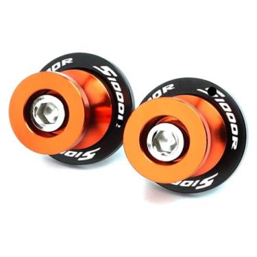 Imagem de BYYINGSUS Acessórios de motocicleta 8 mm parafuso de suporte de braço oscilante bobinas deslizantes compatíveis com S1000R S1000RR 2009-2022 2023 (S1000r Laranja)