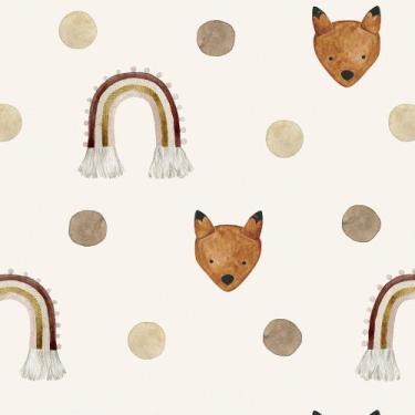 Imagem de Papel de Parede 10 Metros Adesivo Boho Infantil Kids para Quarto Sala 