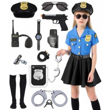 Imagem de Fantasia de policial: crianças, meninas, policial, policial, Halloween