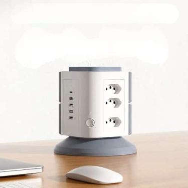 Imagem de Tomada Torre com USB e Botão de Liga Desliga - Atena