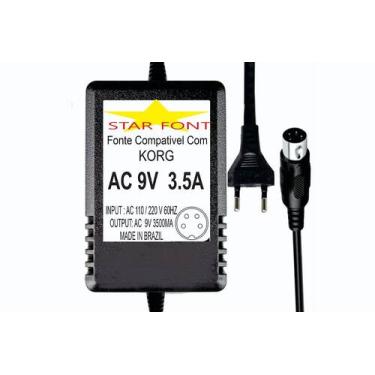 Imagem de Fonte AC 9V 3.5A para Teclado e Piano Digital Korg - Bivolt - Starfont