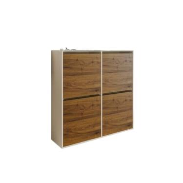 Imagem de Sapateira 4 Portas Suspensa Portas Basculantes Para Casa Organizadora(off madeirado)