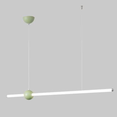 Imagem de Lustre LED minimalista, barra de luz pendente linear, tubo branco, luminária de teto suspensa, lustre nórdico de tira longa, luminária de ilha de cozinha, luminárias de mesa de jantar, luzes