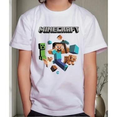 Imagem de Camiseta Camisa Infantil Juvenil Menino Menina Gamer Blocos Mine Roupa