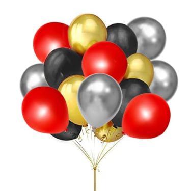 Imagem de Kstrraou 12inches Gold sliver Red Black Balloons Kit,61piecs God sliver Red Black Latex Balloons for Hero Birthday,Wedding,Thanksgiving,Christmas Day,Baby Show,Party Decoration