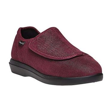 Imagem de Propét Pantufa feminina Cush Nfoot, Merlot veludo cotelê, 7 Narrow
