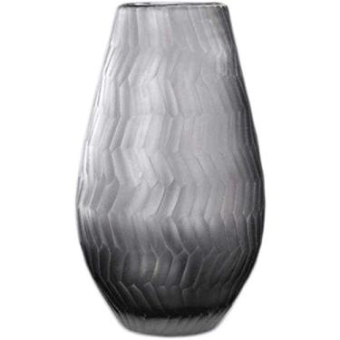 Imagem de Vaso Grave Decoração Borda Dourada Design de Cor Negra Vida Floral Mais Brilhante Materiais Naturais Geométrico Flores Favoritas Vidro para Flores (Cor: A) (B)