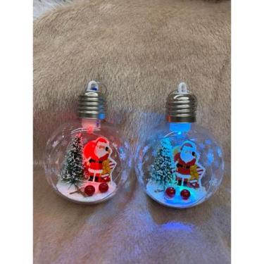 Imagem de Kit 2 Enfeite para arvore de Natal Decoração de Natal Mini Globo Led P