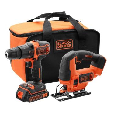 Imagem de Combo Furadeira 3/8" e Serra Tico Tico Black Decker BCK22S1S