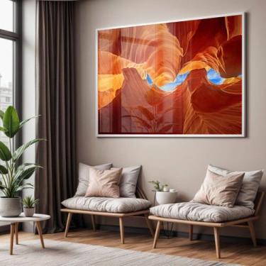 Imagem de Quadro com Moldura e Acrilico Cristal Vidro Sala Quarto Arte Moderna T