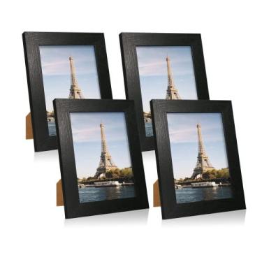 Imagem de Conjunto de molduras para fotos iRahmen Black Wooden 5x7 polegadas com