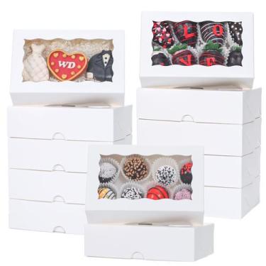 Imagem de Caixas de padaria TEMLQPACK 25 unidades de chocolate branco 18x11x5cm