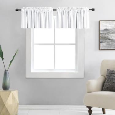 Imagem de Valances DONREN Pure White para janela 42x30cm Pacote com 2