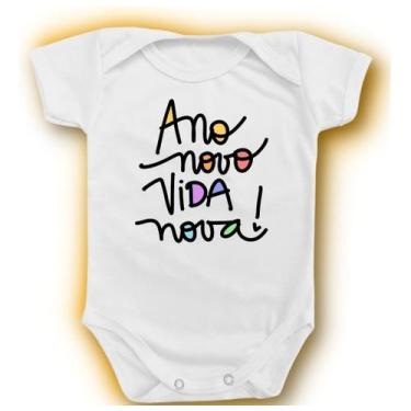 Imagem de Body Para Bebê Feliz Ano Novo Vida Nova Menino Menina Roupa - Borizinh