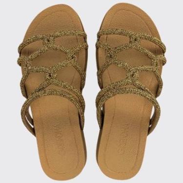 Imagem de Sandália Feminina Rasteira Flat Plana Tiras Brilhantes Grendha Acolher 19082-Feminino