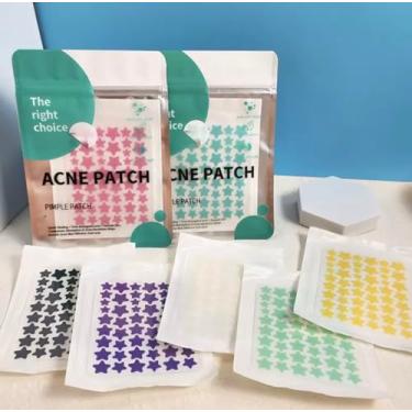 Imagem de Adesivos para Acne, Patches Estrela em 6 Cores, 240 unidades, 6 cartelas, 75mm x 94mm, Hidrocolóide para Tratamento de Espinhas, ajuda a secar e clarear a pele.