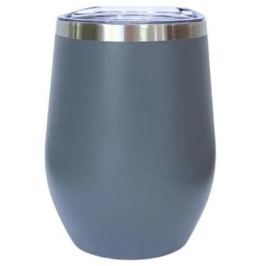 Imagem de Copo Térmico Cuia 350 ml Aço Inox Isolamento Vácuo – Bebidas Quentes ou Frias Elegância (cinza)