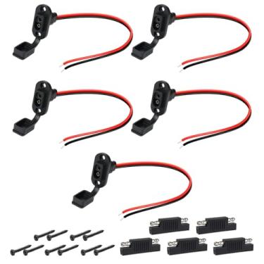 Imagem de Conector SAE, TMH 2 FT - 10 AWG Soquete Porta Lateral, Cabo SAE Plugue Conector Embutido para Gerador de Painel Solar Carregador de Bateria com 10 Parafusos (5 Pacotes)