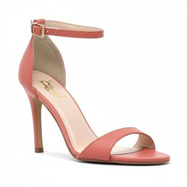 Imagem de Sandália Casual Polo London Club em Couro Confort design Clássico Salto Alto Fino (Rosa Chá, BR, Adulto, Numérico, 39)