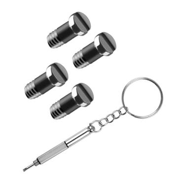Imagem de Glintbay Conjunto de 4 peças de parafusos planos e 1 peça de chave de fenda multifuncional para óculos de sol RayBan RB3543/RB3476/RB3530/RB4175/RB8301/RB3016/RB3498