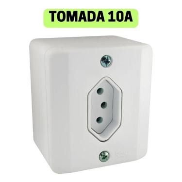 Imagem de Tomada 10A Sistema X, Sobrepor - 2P+T Caixa Externa Cor Bran