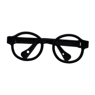 Imagem de Dynwave Óculos de boneca, presente, decoração de boneca, acessórios para fantasias, figuras, óculos para bonecas DIY, fazer amigos para a família, Preto