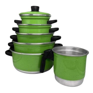 Imagem de Jogo de Panelas Verde 5 pçs + Fervedor nº12 1 Litro